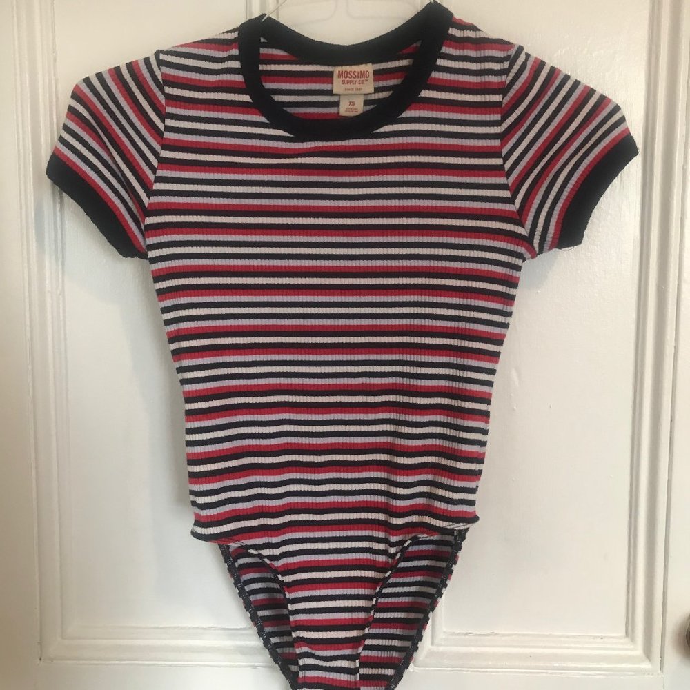 Red and blue bodysuit